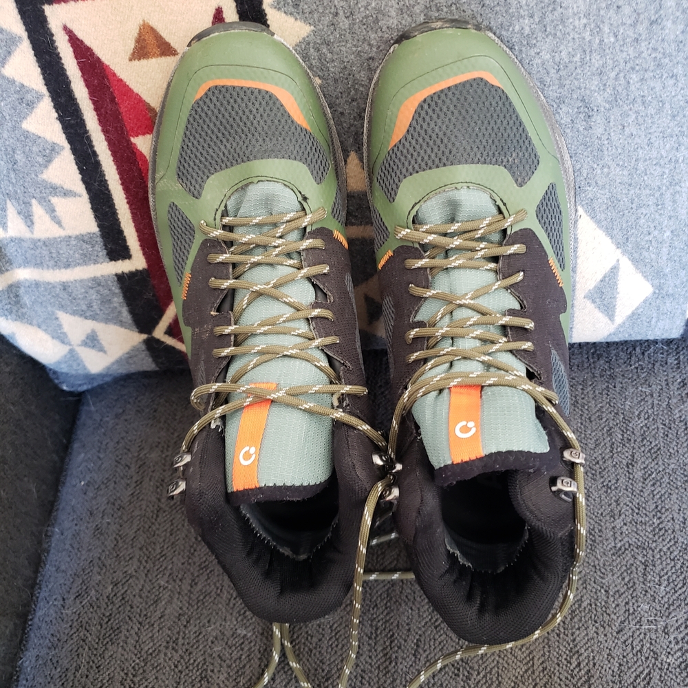 Men's Green and Black Athletic Hiking Shoes